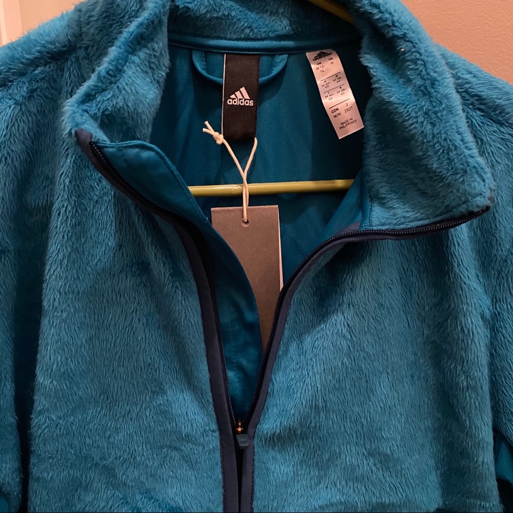 NWT Adidas fuzzy half zip jacket